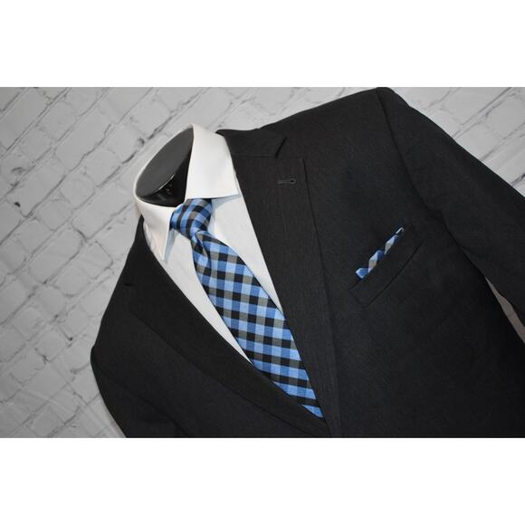 Jos A Bank Blazer Wool Sportscoat Jacket Mens Size 48 Reg Gray Single Vent 2 Btn - Picture 1 of 11